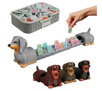 Générique Puzzle Mahjong Kit, Compact Brain Game Blocks, Decorative Tile Set with Storage Case, High Detail Printed Game Pieces, Fun Animal Stand Design Set, Table Accessories for Kids and Adults