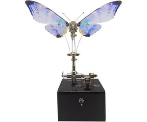 Générique Puzzle métallique 3D Papillon Dynamique, kit modèle avec boîte à Musique,Violet