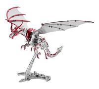 Générique Puzzle métallique 3D représentant Un ptérosaure Tonnerre, kit de Montage mécanique bionique en métal à Assembler soi-même représentant Un Dragon, pour Les Adolescents,Rouge