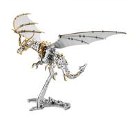 Générique Puzzle métallique 3D représentant Un ptérosaure Tonnerre, kit de Montage mécanique bionique en métal à Assembler soi-même représentant Un Dragon, pour Les Adolescents,d'or