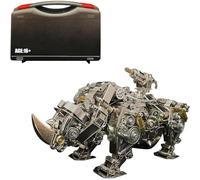 Générique Puzzle rhinocéros mécanique 3D de Plus de 700 pièces, modèle Animal mécanique à Assembler en métal, avec Machines assemblées cachées pour Les Ornements