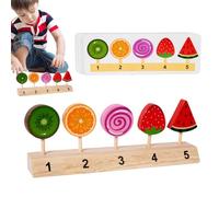 Générique Puzzle Toy - Pretend Snack Playset, Wooden Ice Lolly Game, Educational Matching Kit | Finely Sanded Safe Edge Construction, Imaginative Food Development Tool for Holiday Party