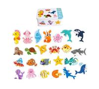 Générique Puzzles assortis pour enfants pour garçons et filles Jouet cognitif d'intelligence portable pour débutants Puzzles Jouet éducatif, Animaux Marins