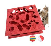 Générique Puzzles for Cats, Cat Sensory Stimulating Toy with Bell and Ball, Interactive Intelligence Maze for Boredom Release Training Crate Outdoor Hunting Indoor Travel Kitten Senior