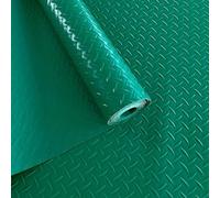 Générique PVC Garage Flooring Roll, 1.5mm Thickened Flooring Roll Diamond Plate PVC Rubber Trailer Mat, for Workshop,Bench,Cellar,Trailer,Garage,Mews,Cowshed(Green(1.5mm),1x3m)