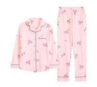 Générique Pyjama 2 Pièces Femme Tenue avec Soutien Gorge Intégré Manches Longues Et Pantalon Confortable Décontracté Vêtement De Détitude Joggers pour La Maison pour Femme Radieuse(XXL)