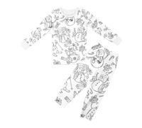 Générique Pyjama à Colorier pour Enfant, Ensemble Lavable avec Motifs à Personnaliser, Activité Créative DIY, Cadeau Garçons et Filles, Pyjama Personnalisable Peindre Personnalisé