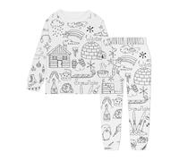 Générique Pyjama à Colorier pour Enfant Ensemble Lavable avec Motifs à Personnaliser Activité Créative DIY Cadeau Garçons et Filles
