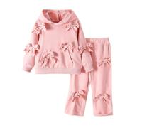 Générique Pyjama à Colorier Pyjama Satin Fille Ensemble de Sweatshirt Rose pour Filles décontracté Confortable Tenue élastique stylée Printemps et Automne