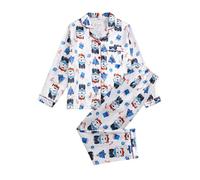 Générique Pyjama Chaud Et Doux,Doux à Manches Longues VêTement De Nuit Confortable pour des Nuits Douillettes Et des FêTes De Fin D'AnnéE Relaxantes (White S)