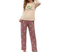 Générique Pyjama Chaud Femme Hiver,Ensembles de Pyjama Femme - Confort et imprimé Mignon Tenue complète Deux pièces pour Nuits et détente vêtements de Nuit Confortables