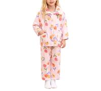 Générique Pyjama Chaud Flanelle Manches Longues pour Fille Imprimé Cartoon Mignon Vêtement Nuit Tenue Maison pour Temps Froid Automne Hiver(3-4 Years)