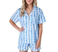 Générique Pyjama Coton Femme Court des Femmes Veste en Jean Fourrure Ensemble Short Ete pour Rains Impermeable Été À Manches Courtes Matelassée Mi Saison