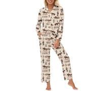 Générique Pyjama Coton Femme Hiver - Pyjama Doux et Confortable Ensemble Deux pièces pour des Nuits douillettes et des Matins relaxants Design élégant