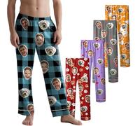 Générique Pyjama Couple Personnalisé avec Visage - Bas de Pyjama Photo Unique pour Cadeau d’Amour Homme Femme - Cadeau Personnalisé pour Noël Saint-Valentin Anniversaire