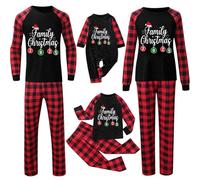 Générique Pyjama de Noel Famille Ensemble Pyjama Maison Chaud Costume Famille Pyjamas Impirmé Tenue de Noël Couple Christmas Ensemble Femme Homme Fille BéBé Garçon Cadeau Automne Hiver Grande Taille