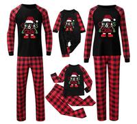 Générique Pyjama de Noel Famille Ensemble Pyjama Maison Chaud Costume Famille Pyjamas Impirmé Tenue de Noël Couple Christmas Ensemble Femme Homme Fille BéBé Garçon Cadeau Automne Hiver Grande Taille