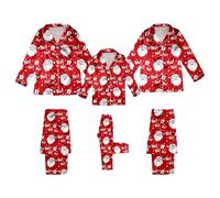 Générique Pyjama de Noel Famille Satin, Ensemble Pyjama Noël Famille Boutonné à Manches Longues avec imprimé, Vêtements de Nuit pour Fête Costume de Nuit pour Femme Homme Enfant Bébé Joyeux Christmas