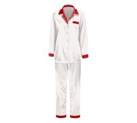 Générique Pyjama de Noel Famille Satin Soie Vêtement pour Femme Homme Couple Enfant à Manches Longues Chemise Boutons Vers avec des le Hiver Pantalon Assorti Vêtements Sexy Chic Deux