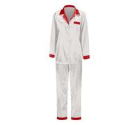 Générique Pyjama de Noel Famille Satin Soie Vêtement pour Femme Homme Couple Enfant à Manches Longues Chemise Boutons Vers avec des le Hiver Pantalon Assorti Vêtements Sexy Chic Deux