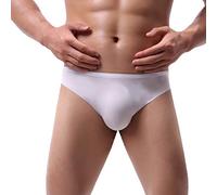 Générique Pyjama en Satin pour Homme Respirant Sexy Men s Patchwork Underwear sous-vêtements Hommes Robe Rouge(Blanc,XL)