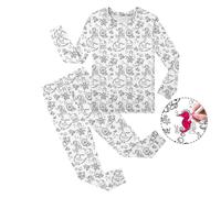 Générique Pyjama Enfant DIY à Peindre à la Main Ensemble de Vêtements de Maison Coloriage Amusant pour Garçon et Fille Tenue Confortable de Nuit(Q-White, 8-9 Years)