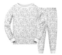 Générique Pyjama Enfant DIY de Pâques à Peindre à la Main Ensemble de Vêtements de Maison Coloriage Amusant pour Garçon et Fille(2-White, 8-9 Years)