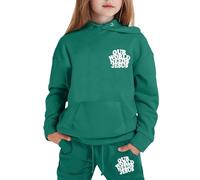 Générique Pyjama Enfant Ensemble Chaud Unisexe, Tenue d'Intérieur Confortable, Vêtement de Nuit Hiver, Sweat Capuche Coton Doux(Dark Green, 1-2)