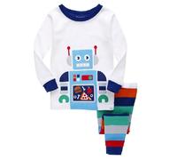 Générique Pyjama Enfant Garcon Fille Ensemble Loungewear décontracté Tenue en Coton Doux Haut Col Rond Pantalon Ado Tenues Détente pour Enfants Colorier