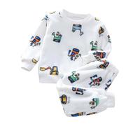 Générique Pyjama Enfant Garcon Fille Hiver Chaud 0-7 Ans Polaire Sweat sans Capuche Vetement Bebe garçon Animal Dessin Anime Haut Pantalon Mignon Tenue 2 Pieces Ensembles (Multicolour-1, 5-6 Ans)