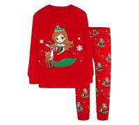 Générique Pyjama Enfant Garcon Pyjama imprimé Vacances pour garçon,Haut à Manches Longues et Pantalon,vêtements de Nuit Confortables pour Enfants,Tenue de Famille Festive(Red,2-3 Ans)