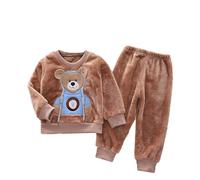 Générique Pyjama Enfant Manches Longues,AdolescentTenues Détente Ensemble animé Doux Vêtement de Nuit Haut et Pantalon Longues Respirant pour Petites Filles garçons