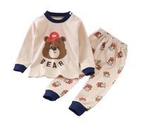 Générique Pyjama Enfant Manches Longues AdolescentTenues Détente Impression de Dessin animé Loungewear décontracté Tenue Haut et Pantalon Idée Cadeau pour Petites Filles garçons