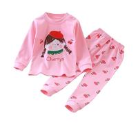 Générique Pyjama Enfant Manches Longues AdolescentTenues Détente Impression de Dessin animé Loungewear décontracté Tenue Haut et Pantalon Idée Cadeau pour Petites Filles garçons