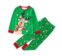 Générique Pyjama Enfant Noel Costume Deguisement Bebe Garcon Fille Pyjama Lutin 2 PièCes,Manches Longues,VêTements Nuit,Ensemble VêTements