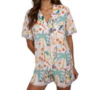 Générique Pyjama Ete Femme À Manches Courtes pour Femmes Veste Jean Court Rains Impermeable Ensemble Pyjashort Coton Pajamas Imper avec Capuche Pijama De Pluie Détente