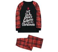 Générique Pyjama Familiale Coordonnée Noël Pyjama Noel Famille Mélange De Coton Noel Femme Grande Taille Costume Garçon Bebe Fille 3-6 Mois Ensemble Tenue Homme (Femme,Rouge,XL)