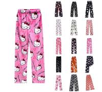 Générique Pyjama Femme Flanelle Pyjamas Polaire Chaud Dessin Animé en Laine Kawaii à La Mode Pyjamas Flannel Pantalons Femme Hiver Imprimé Maison DéContracté Pyjama Pantalon