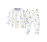 Générique Pyjama Femme Hiver Bébé Fille Garçon, Ensemble de Nuit Chaud et Doux, Tenue d'Intérieur Confortable, Vêtement Sommeil Enfant 3M-4A(Light Blue, 12-18 Months)