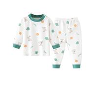 Générique Pyjama Femme Hiver Bébé Fille Garçon, Ensemble de Nuit Chaud et Doux, Tenue d'Intérieur Confortable, Vêtement Sommeil Enfant 3M-4A(Green, 18-24 Months)