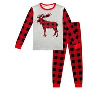 Générique Pyjama Femme Hiver Doux et Chaud, Tenue de Nuit Festif Famille, Ensemble Noël Enfant, Vêtement d'Intérieur Confortable Manche Longue(Red, 5T=120)