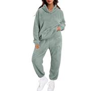 Générique Pyjama Femme Hiver en Polaire Pilou Chaud Ensemble de Nuit Manche Longue avec Poches Doux et Chic Coupe Ample pour Un Confort Optimal en Sleepwear et Loungewear