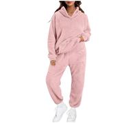Générique Pyjama Femme Hiver en Polaire Pilou Chaud Ensemble de Nuit Manche Longue avec Poches Doux et Chic Coupe Ample pour Un Confort Optimal en Sleepwear et Loungewear