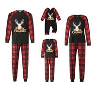 Générique Pyjama Fête de Noël pour Parents et Enfants Ensemble Pyjamas de Noel Famille Enfant Bebe Hiver Assorti Manches Longues avec Imprimé pour Père Mère Fille Garcon et Couple