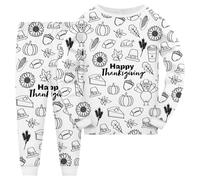 Générique Pyjama Fille 14 Ans Tenue à Colorier Thanksgiving, Ensemble Créatif Personnalisable, Kit Artistique Ado, Vêtement de Fête Fille Garçon(White, 2-3 Years)
