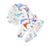 Générique Pyjama Garcon Enfants Enfant Ensemble Manches Longues de Pyjamas Unisexe Confortable et Doux Hauts Pantalon Ado Tenues Détente Vêtements Maison