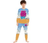 Générique Pyjama Garçon Fille à Manches Longues Ensemble Pyjama 2 Pièces pour Nuit Imprimé 67 Meme Crème Glacée Haut Pantalons Animaux Mignons Unisexe Enfants Sleepwear Loungewear
