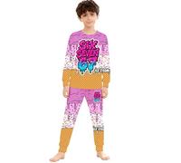 Générique Pyjama Garçon Fille à Manches Longues Ensemble Pyjama 2 Pièces pour Nuit Imprimé 67 Meme Crème Glacée Haut Pantalons Animaux Mignons Unisexe Enfants Sleepwear Loungewear