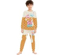 Générique Pyjama Garçon Fille à Manches Longues Ensemble Pyjama 2 Pièces pour Nuit Imprimé 67 Meme Crème Glacée Haut Pantalons Animaux Mignons Unisexe Enfants Sleepwear Loungewear