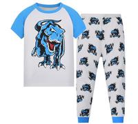 Générique Pyjama Garçon Vêtement de Nuit Enfant Pyjamas Manches Longues Unisexe Confortable et Doux Hauts Pantalon Dinosaure Requin Voitures Enfants Jeunes